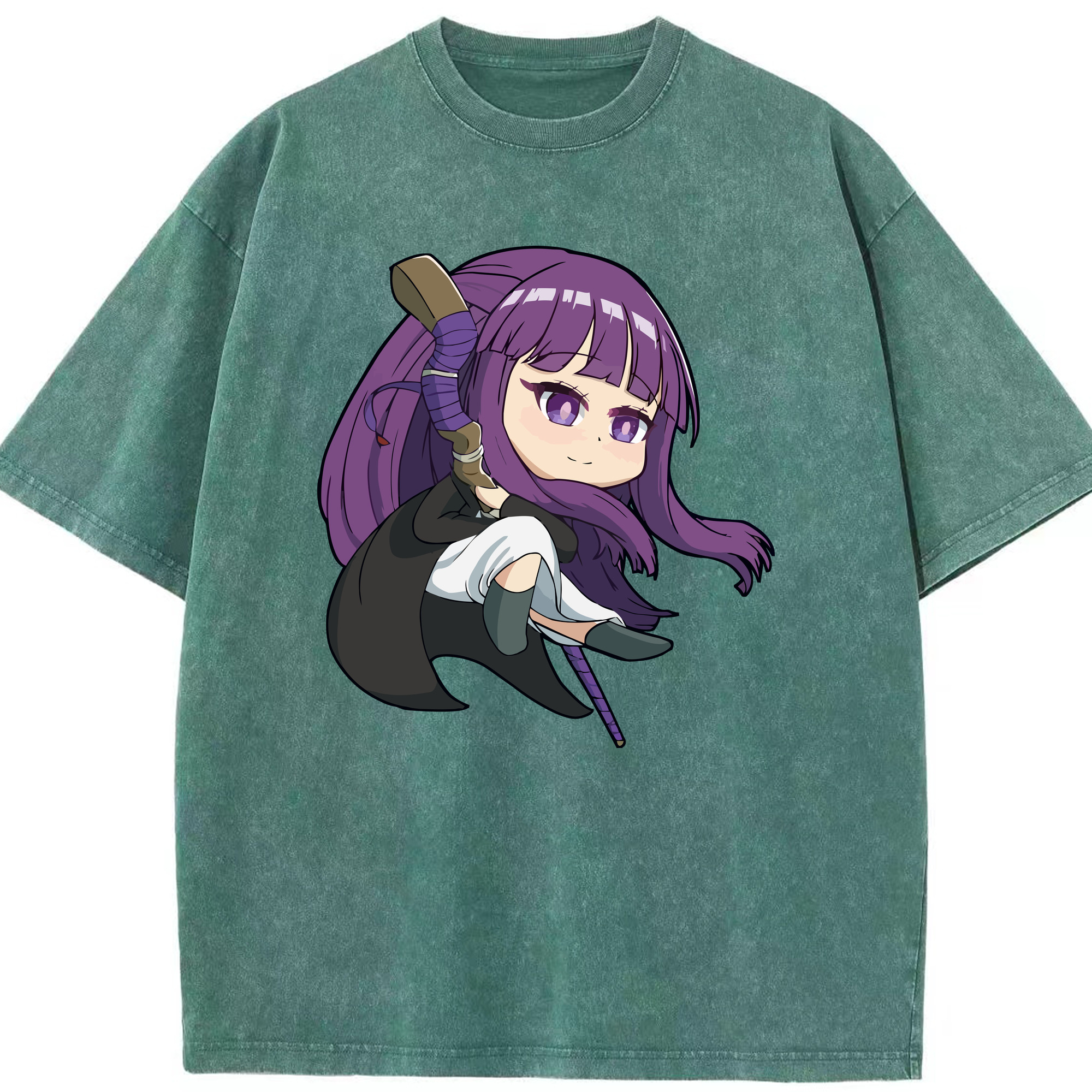 （画像用） 葬送のフリーレン Frieren 綿100% ヴィンテージ風 半袖Tシャツ（フロントプリント）
